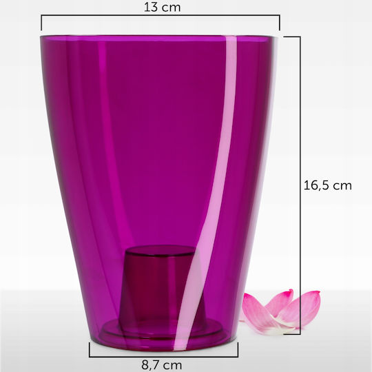 Kadax Orchideen-Übertopf Kunststoff-Blumentopf 12cm Lila