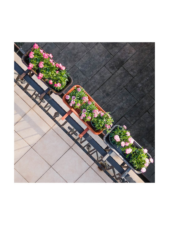 Kadax Balkon Blumenkasten 50cm mit Griffen und Basis für Balkon Geländer