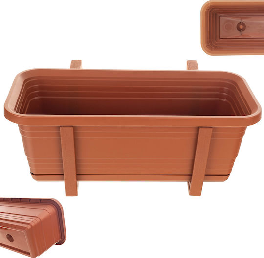 Kadax Balcony Box Planter Pot 40cm Handles Base Balcony Railing