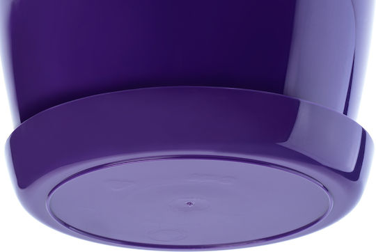 Kadax Pot with Saucer Plastic Cover Pot 28cm Purple Flowers