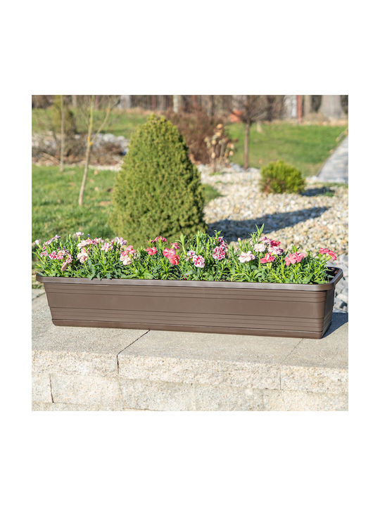 Kadax Balcony Flower Pot Box 40cm + Saucer Mocha
