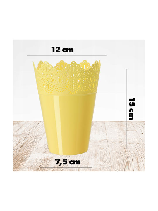 Kadax Flower Pot Cover Yellow 12 Cm