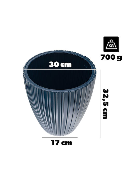 Kadax Blumentopf 30cm Kunststoff Blau Pflanzeneinsatz