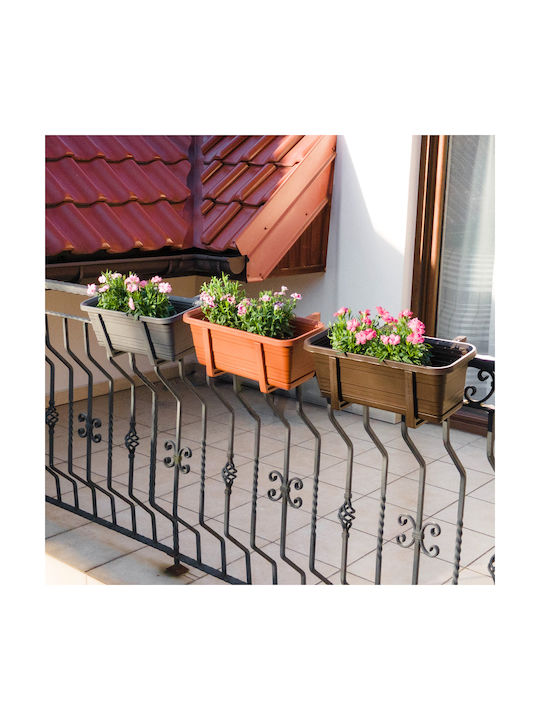 Kadax Balcony Box Planter Pot 50cm Handles Base Balcony Railing