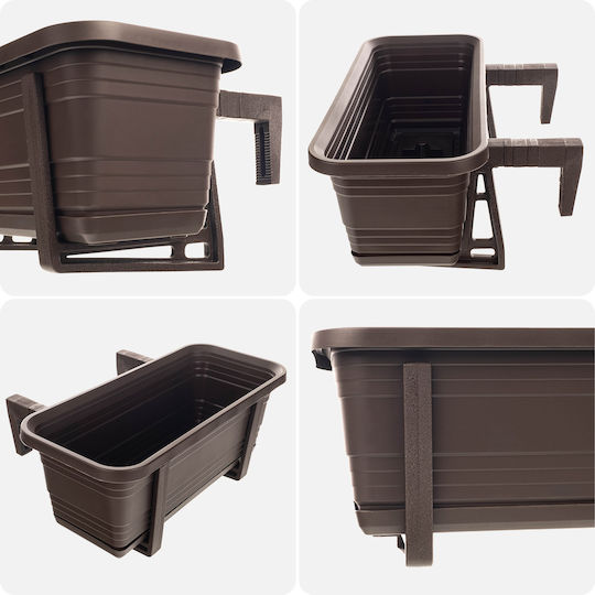 Kadax Balcony Box Planter Pot 40cm Handles Base Balcony Railing