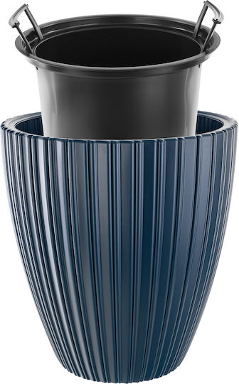 Kadax Blumentopf 40cm Kunststoff Blaue Pflanzeneinsatz