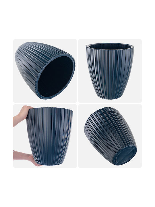 Kadax Flower Pot 40cm Plastic Blue Planter Insert