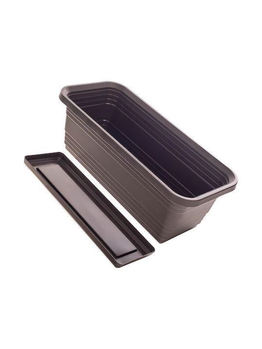 Kadax Balcony Flower Pot Box 40cm + Saucer Mocha