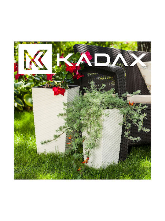 Kadax Set 3 Planters Rattan Insert White 75cm