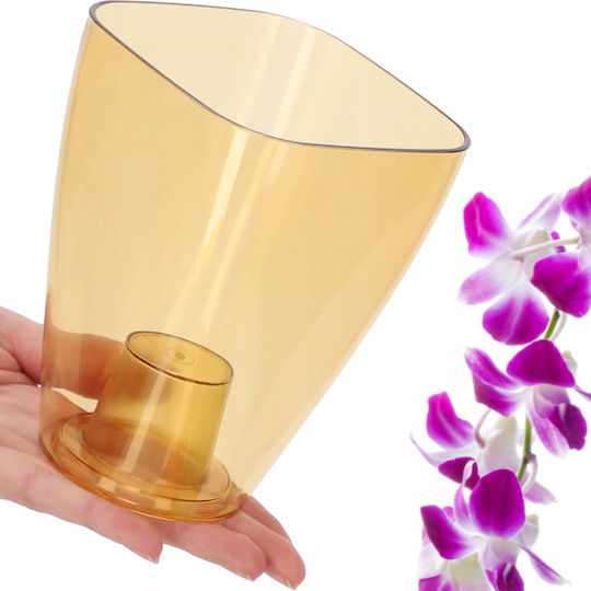 Kadax Orchideen-Übertopf Plastik Blumentopf 9cm Honig