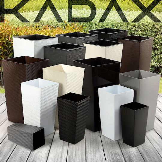 Kadax Set 3 Planters Rattan Insert White 75cm