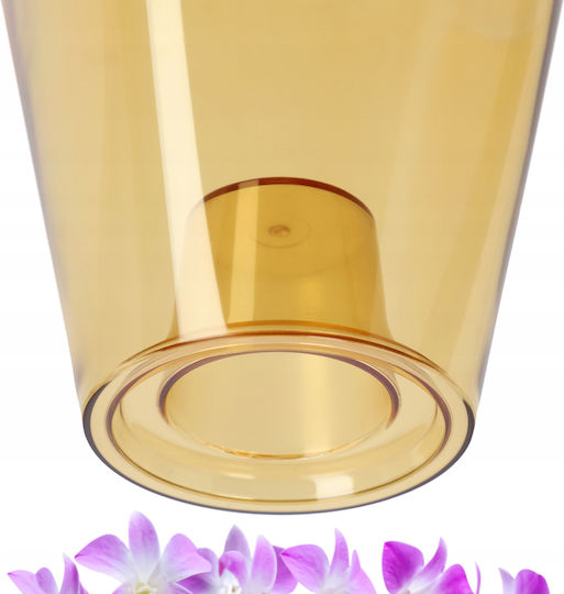 Kadax Orchideen-Übertopf Plastik Blumentopf 9cm Honig