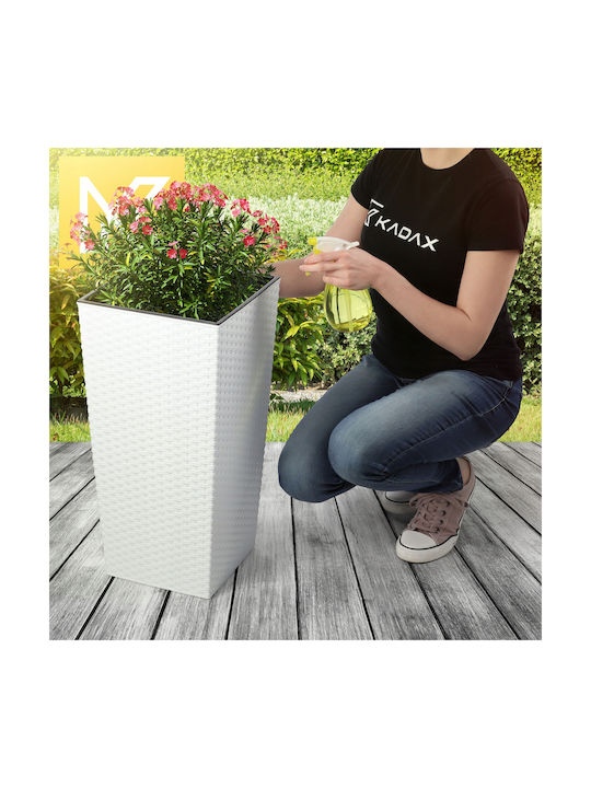 Kadax Set 3 Planters Rattan Insert White 75cm
