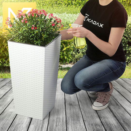 Kadax Set 3 Planters Rattan Insert White 75cm