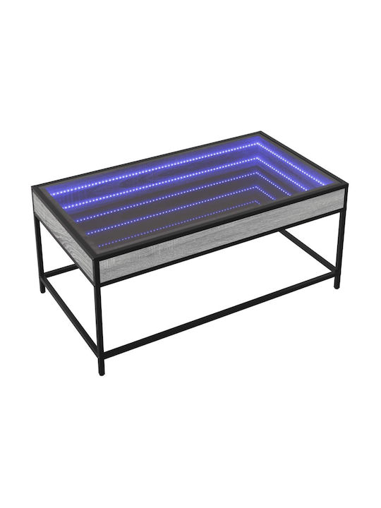 Rectangular Central Glass Coffee Table Gray Sonoma M90xW50xH41cm