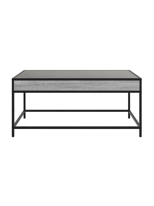 Rectangular Central Glass Coffee Table Gray Sonoma M90xW50xH41cm