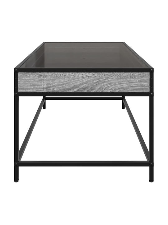 Rectangular Central Glass Coffee Table Gray Sonoma M90xW50xH41cm