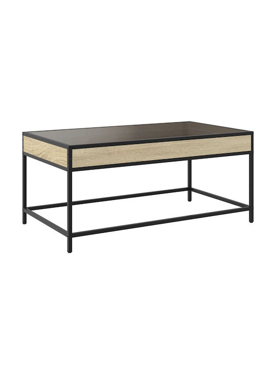Rectangular Central Glass Coffee Table Brown M90xW50xH41cm