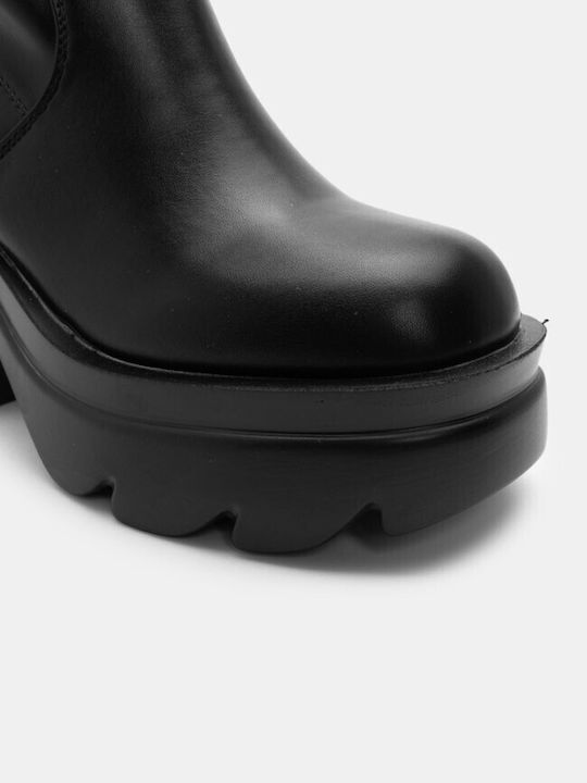 Plateau-Stiefeletten mit Reißverschluss 4315701-schwarz