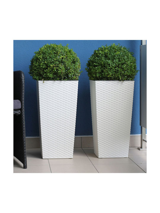 Kadax Set 3 Planters Rattan Insert White 68cm