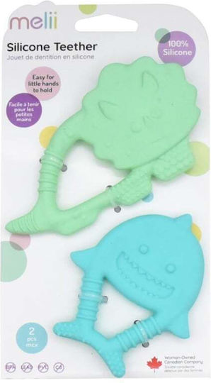 Set 2 Jucării Gingivale Silicon Melii Model Dino + Rechin