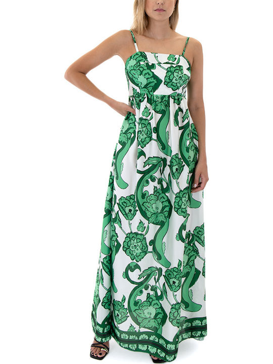 Rochii De Vară Pentru Femei Maxi Rochie Albă-Verde