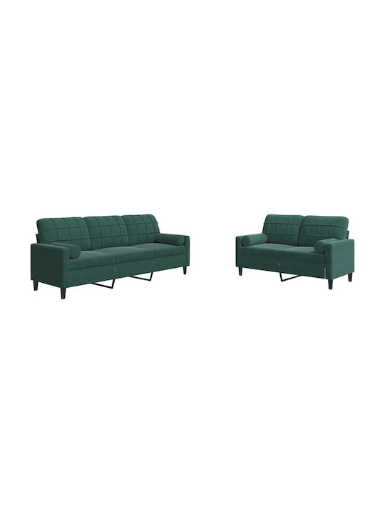 Living Room Furniture Set 3-Seater & 2-Seater Green