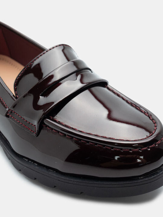 Mocasini din piele lăcuită 4317670-burgundy-piele lăcuită