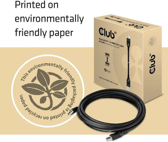 Club3D DisplayPort Cable DisplayPort Male - DisplayPort Male 5m Black (CAC-1061)