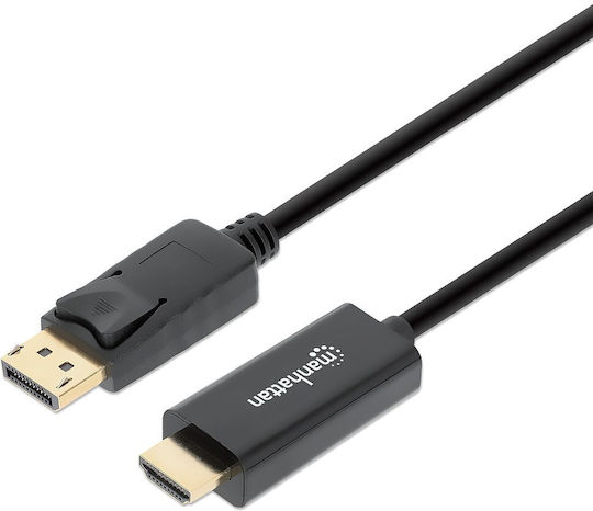 Manhattan Cable DisplayPort male - 1.8m Μαύρο (153201)
