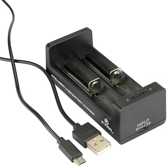 XTAR MC2 Charger 2 Batteries Li-ion Size 18650/16340/26650/14500 Set with USB-C