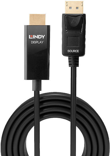 Lindy Cablu DisplayPort - HDMI de sex masculin 0.5m Negru (40924)