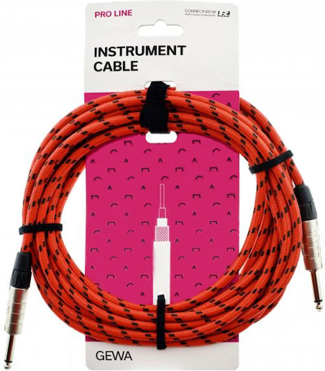 Gewa Cablu 6,3 mm de sex masculin - 6,3 mm de sex masculin 3m Roșu (190.516)
