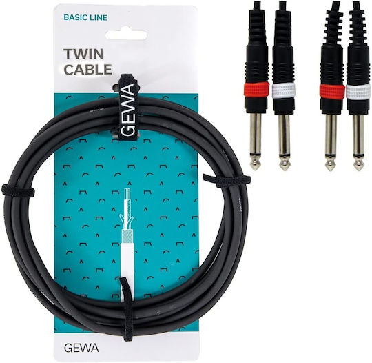 Alpha Audio Cable 2 x 6.3mm male - 2x 6.3mm male 3m (190.175)