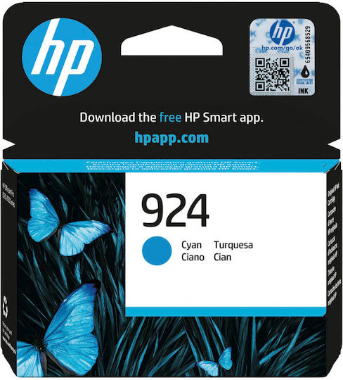 HP 924 Original InkJet Printer Ink Cyan (4K0U3NE)