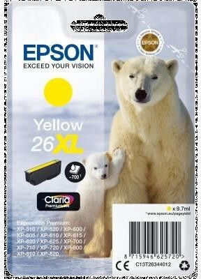 Epson 26XL Original InkJet Printer Ink Yellow (C13T26344010 C13T26344012)