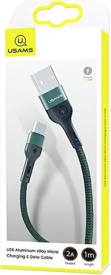Usams U55 1m Braided USB 2.0 to micro USB Cable Green (SJ450USB02)