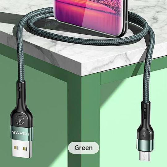 Usams U55 1m Braided USB 2.0 to micro USB Cable Green (SJ450USB02)