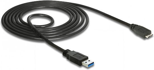 DeLock Regular USB 3.0 to micro USB Cable Μαύρο 2m (85074) 1τμχ