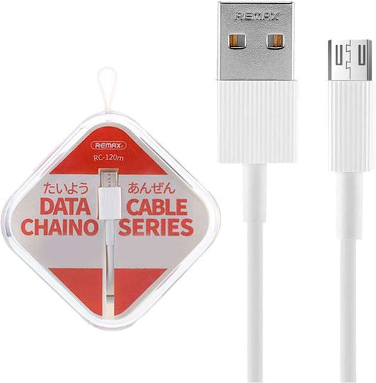 Remax Regular USB 2.0 to micro USB Cable Λευκό 1m (Chaino)