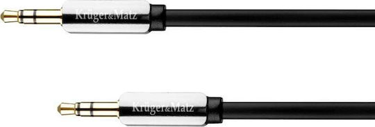 Kruger & Matz Καλώδιο Ήχου 3.5mm male - 3.5mm male Ασημί 1m KM0312P