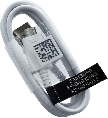 Samsung Regular USB 2.0 to micro USB Cable Λευκό 1.2m (EP-DG925UWE) 1τμχ