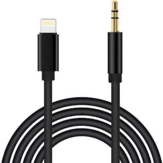 Andowl Q-A191 Редовна 3.5mm към Lightning кабел Черен 1м