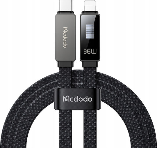 Mcdodo LED USB-C към Lightning кабел 36W Черен 1.2м (CA-4960)