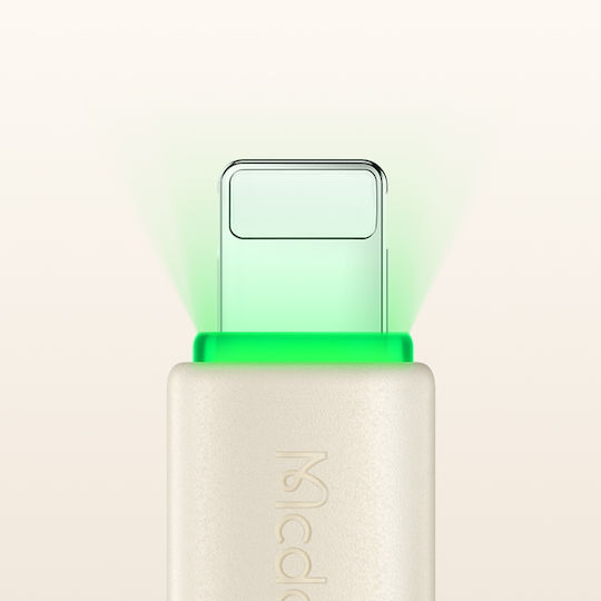Mcdodo LED USB-A към Lightning кабел 12W Бежов 1.2м (CA-4740)