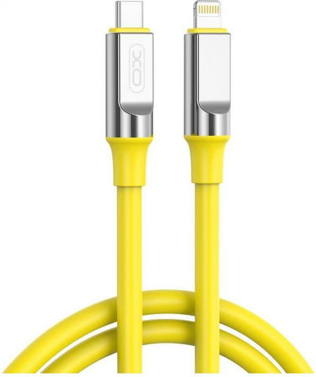 XO Редовна USB-C към Lightning кабел 27W Жълт 1м