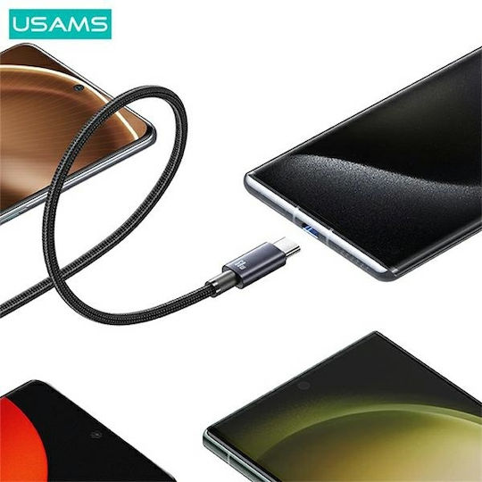Usams Braided USB-C to Lightning Cable 30W Black 0.25m (US-SJ679)