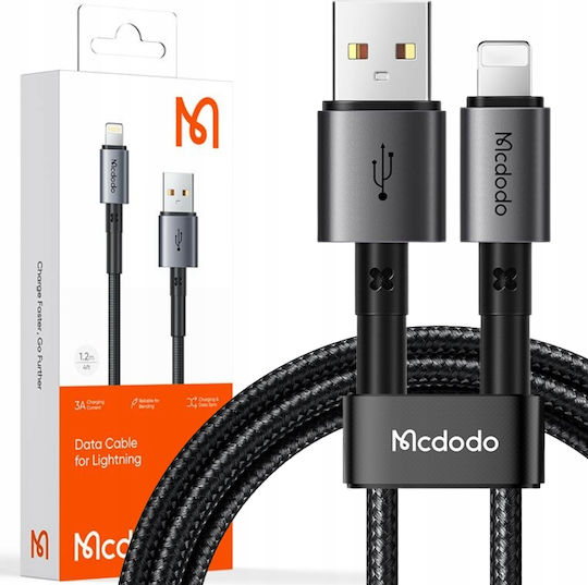 Mcdodo Braided USB-A to Lightning Cable 12W Μαύρο 1.2m (CA-3580)