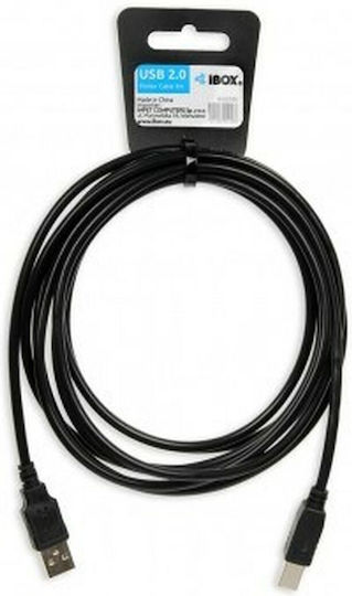 iBox USB 2.0 Kabel USB-A-Stecker - USB-B-Stecker Schwarz 3m IKU2D30