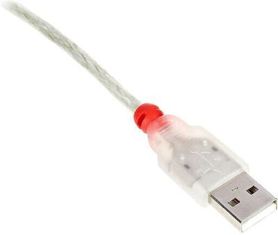 Lindy 2m USB 2.0 Cable A-Male to B-Male Transparent (41753)